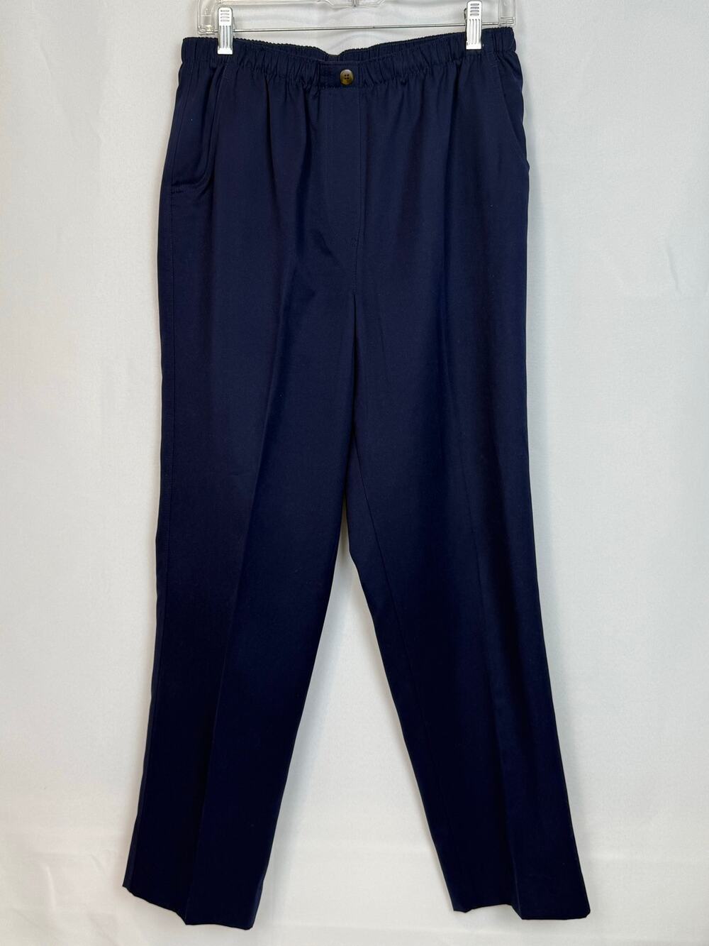 Allison Daley Navy Pull On Dress Pants Size 12 Elastic Waist